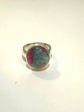 Sterling Silver 10ct Purple and Blue Tourmaline Cabochon Ring