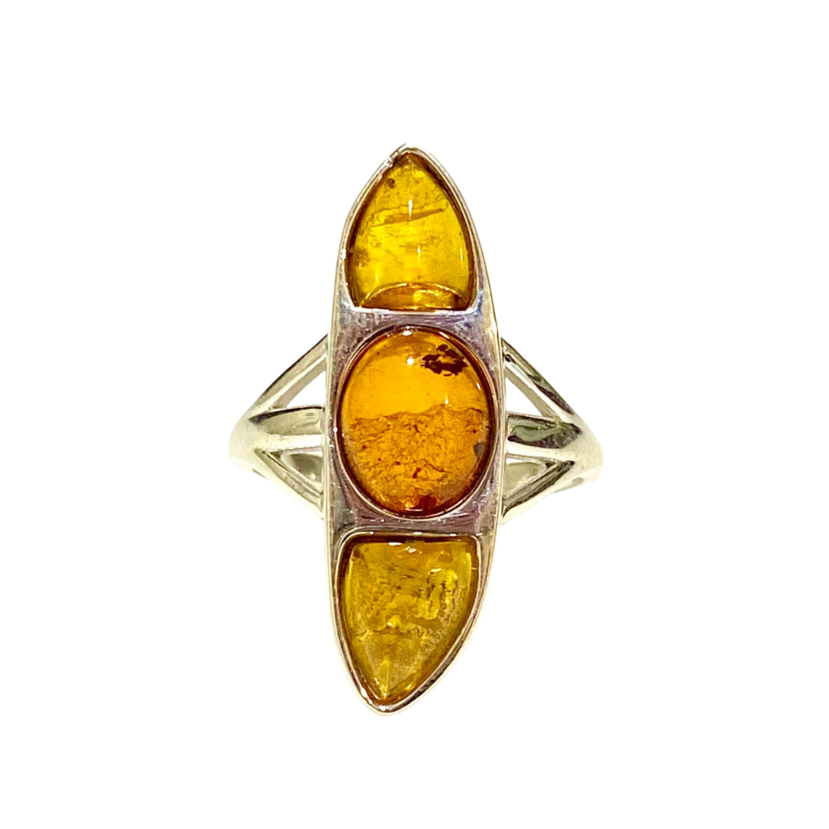 Sterling Silver Baltic Honey Amber Ring