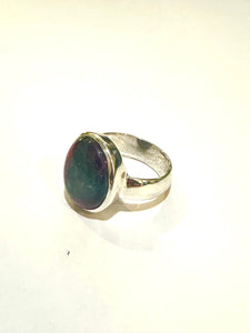 Sterling Silver 10ct Purple and Blue Tourmaline Cabochon Ring