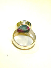 Sterling Silver 10ct Purple and Blue Tourmaline Cabochon Ring