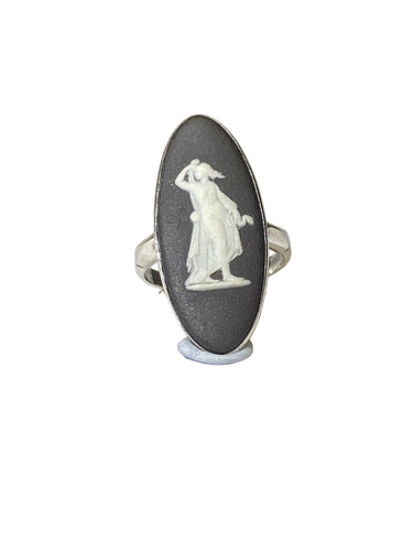 Antique Sterling Silver Wedgwood Cameo Ring