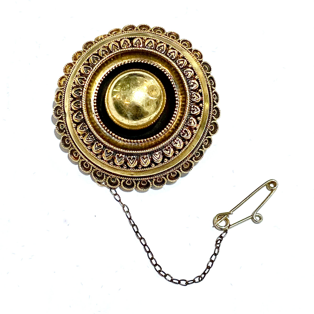 Antique 14ct Yellow Gold Mourning Brooch
