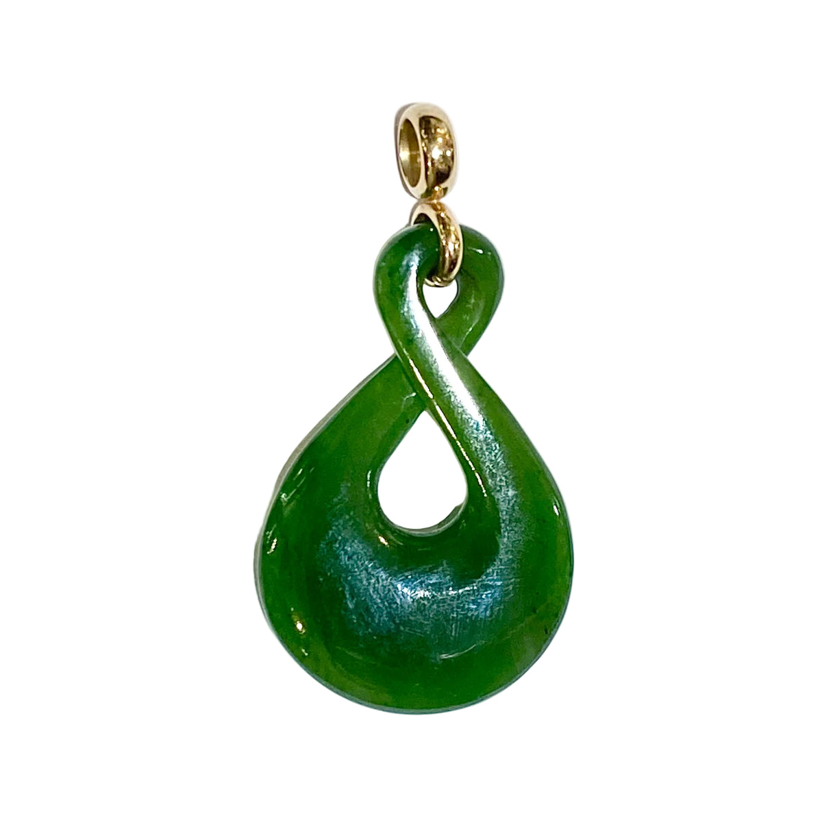 18ct Yellow Gold Nephrite Jade Pendant