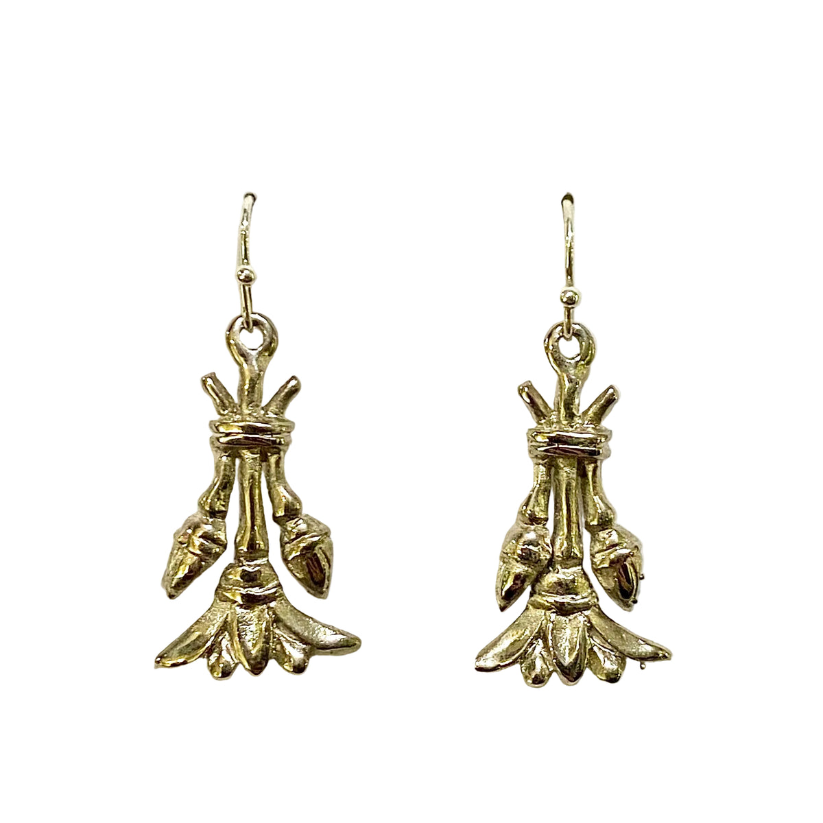 Sterling Silver Egyptian Lotus Drop Earrings