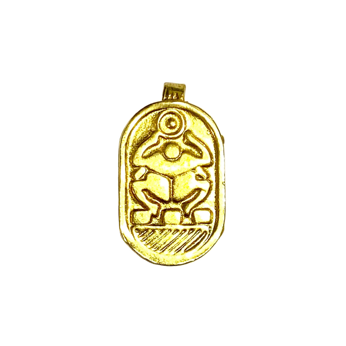 Brass and Turquoise Enamel Scarab Pendant