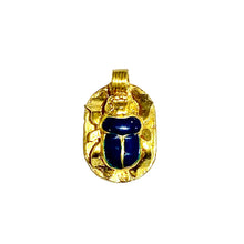 Brass and Black Enamel Scarab Pendant