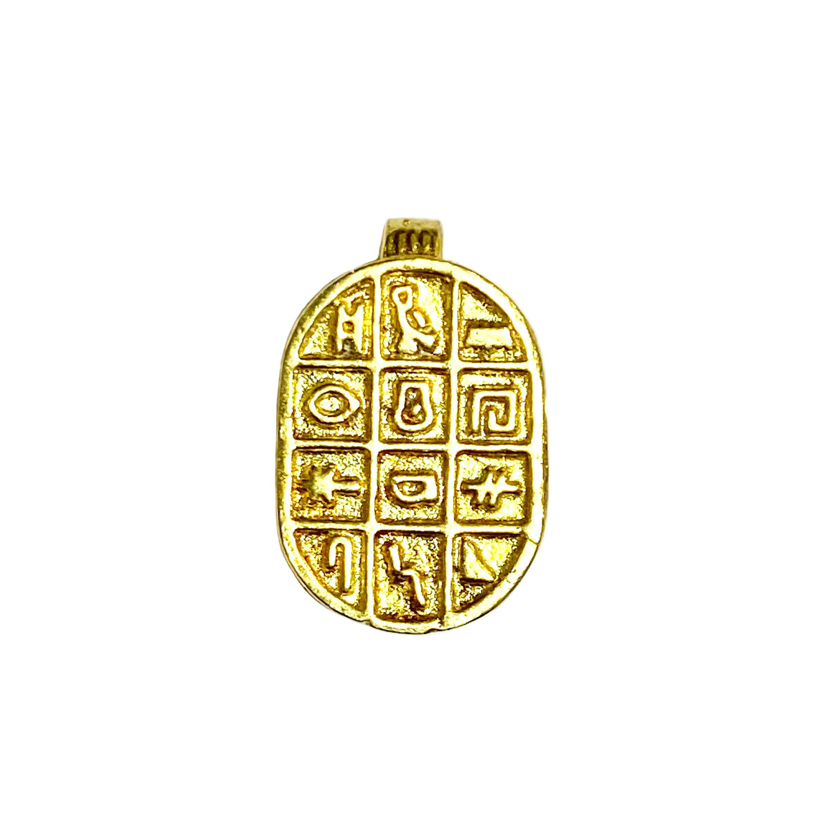 Brass and Black Enamel Scarab Pendant