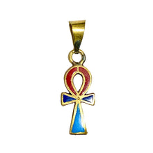Brass and Enamel Ankh Pendant