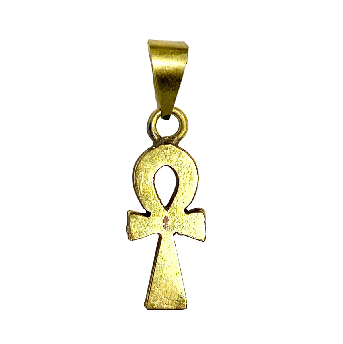Brass and Enamel Ankh Pendant