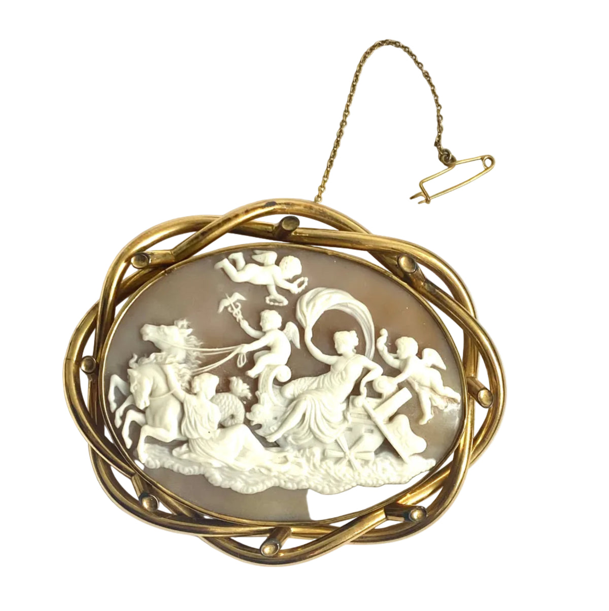 10ct Rose Gold Mid-Victorian Cameo Brooch