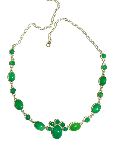 Chrysoprase Sterling Silver Necklace