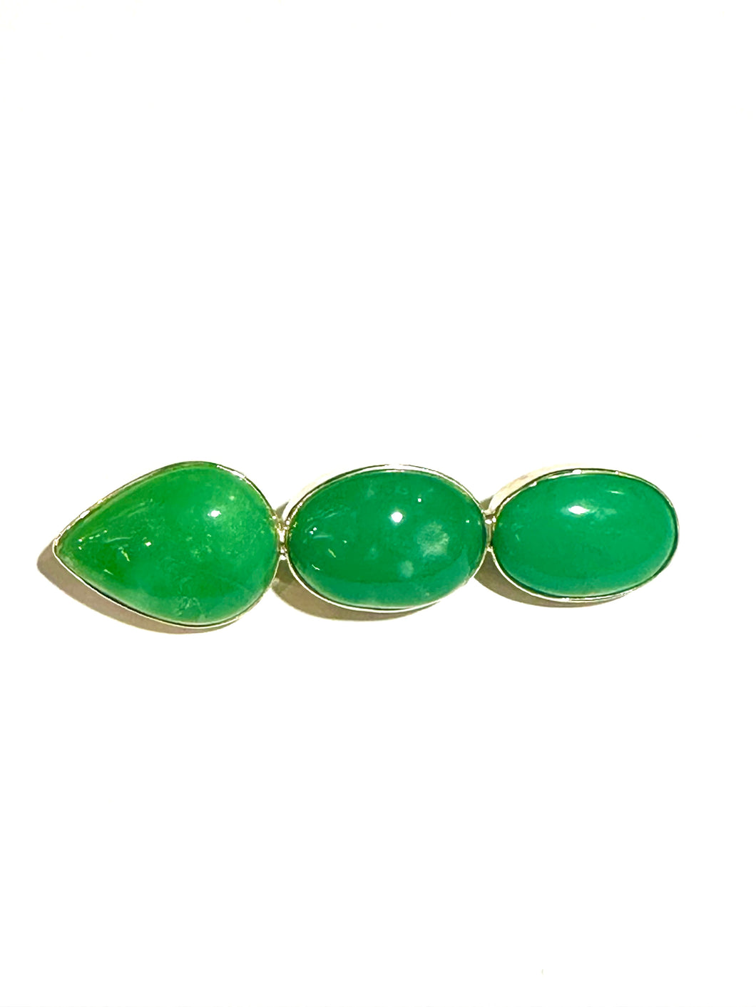 Chrysoprase Sterling Silver Brooch