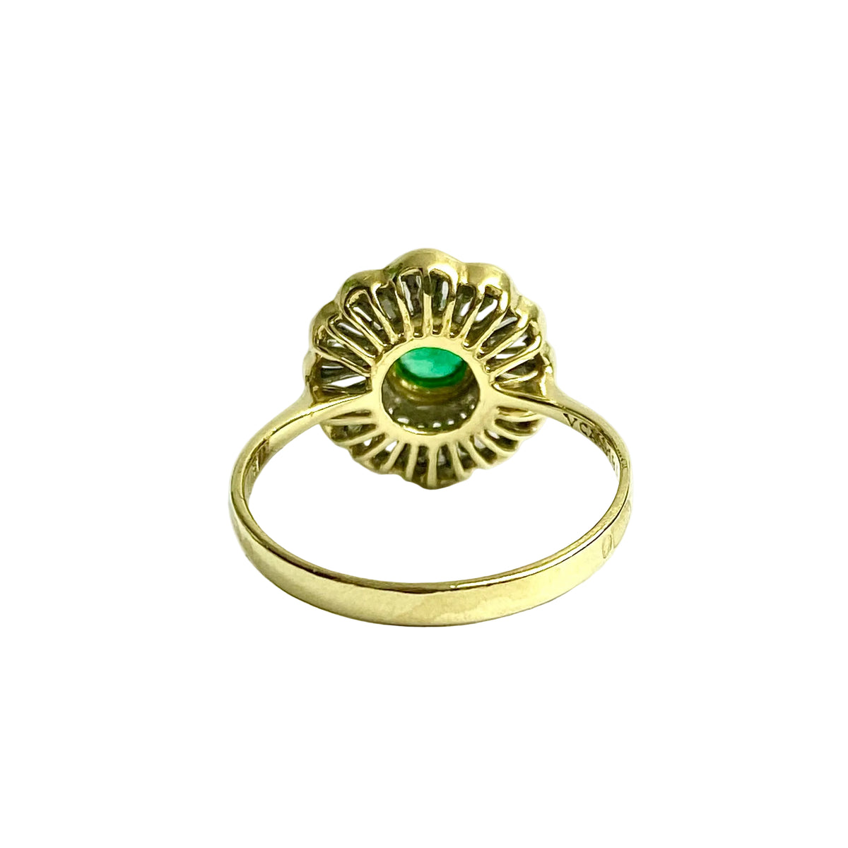 18ct Yellow Gold Emerald and Diamond Ring