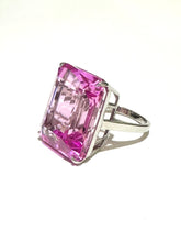 Pink Topaz Baguette 9ct White Gold Cocktail Ring