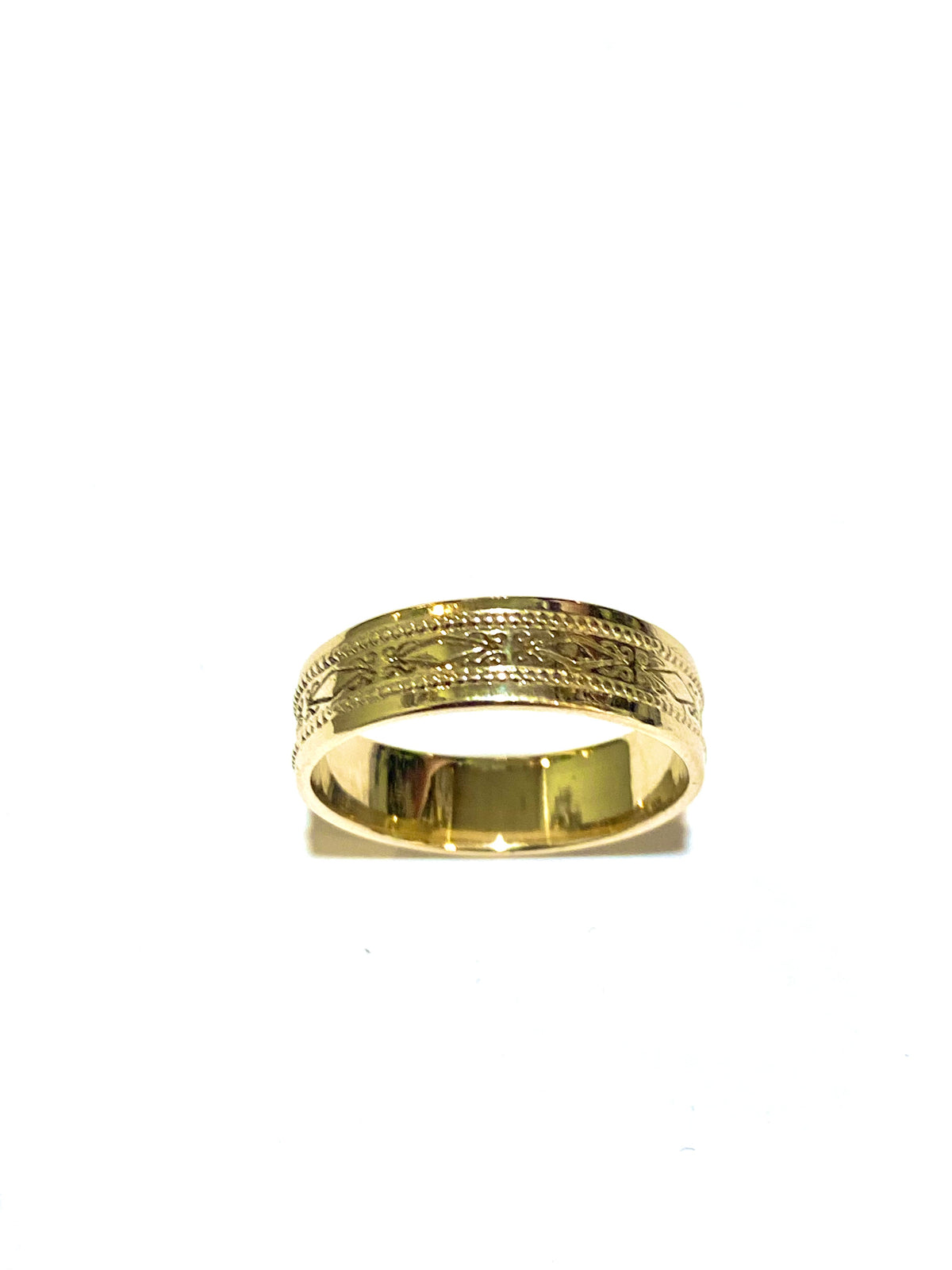 9ct Gold Engraved Band