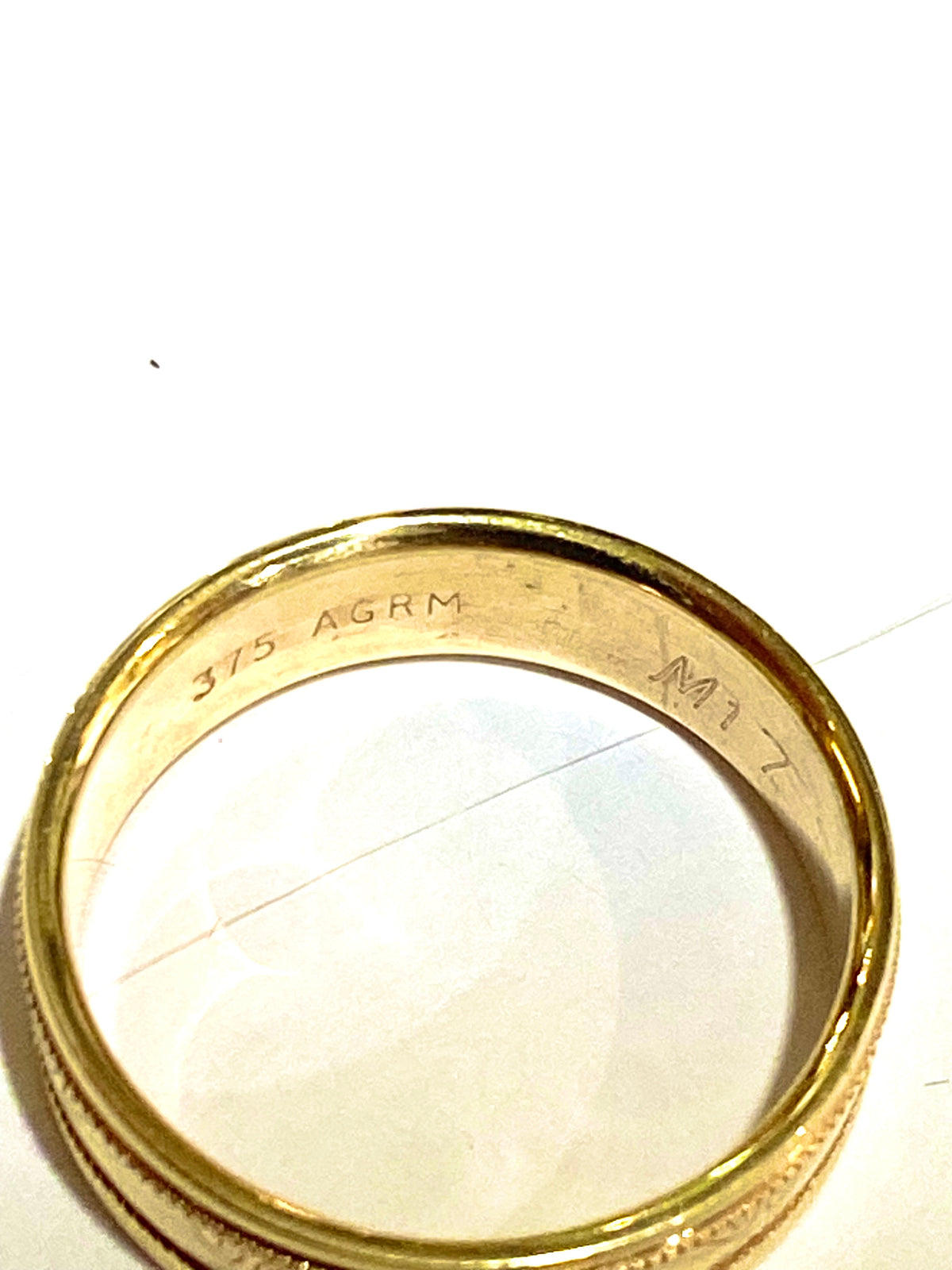 9ct Gold Engraved Band