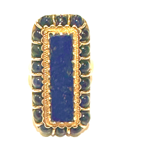 14ct Yellow Gold Lapis Lazuli Ring