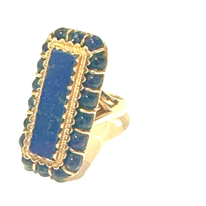 14ct Yellow Gold Lapis Lazuli Ring