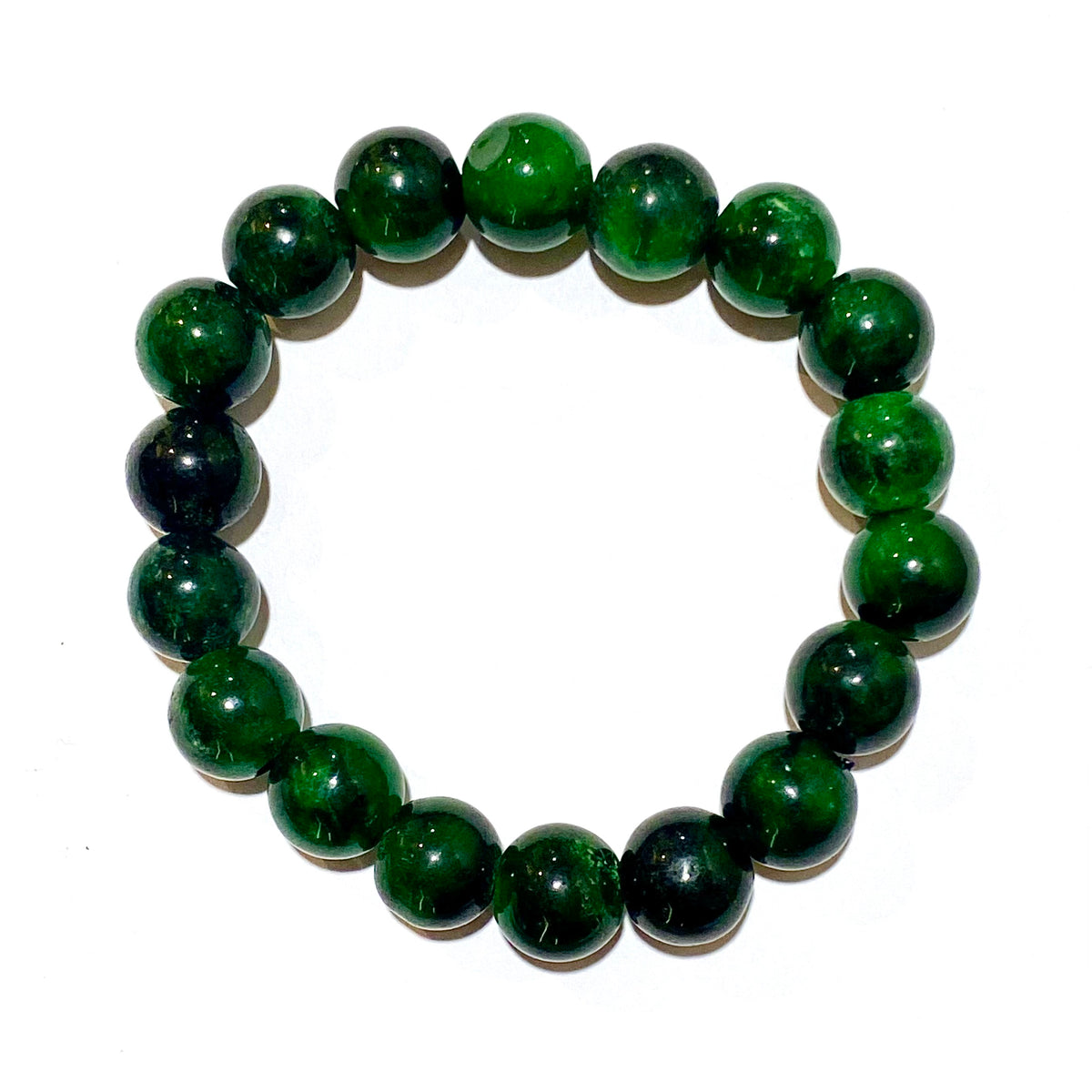 Dark Green Jadeite Beaded Bracelet