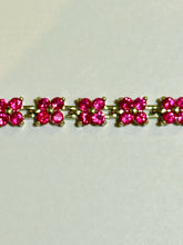 Sterling Silver Hot Pink Tourmaline Bracelet