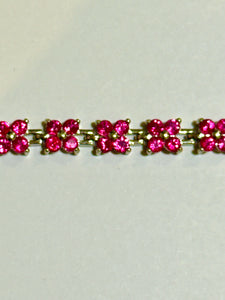 Sterling Silver Hot Pink Tourmaline Bracelet