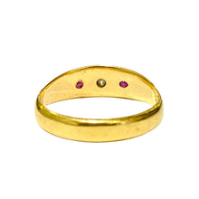 Antique 18ct Yellow Gold Ruby and Diamond Gypsy Ring