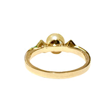9ct Yellow Gold Pearl and Diamond Trilogy Ring