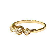 9ct Rose Gold Old Cut Diamond Trilogy Ring