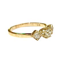 9ct Rose Gold Old Cut Diamond Trilogy Ring