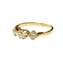 9ct Rose Gold Old Cut Diamond Trilogy Ring