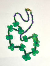 Green Agate, Amethyst and Chrome Diopside Beaded Necklace