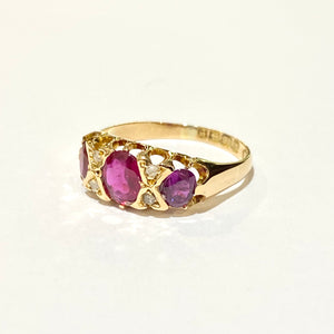 Antique 18ct Yellow Gold Ruby and Diamond Ring