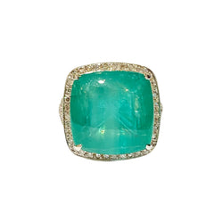 18ct White Gold Emerald and Diamond Ring