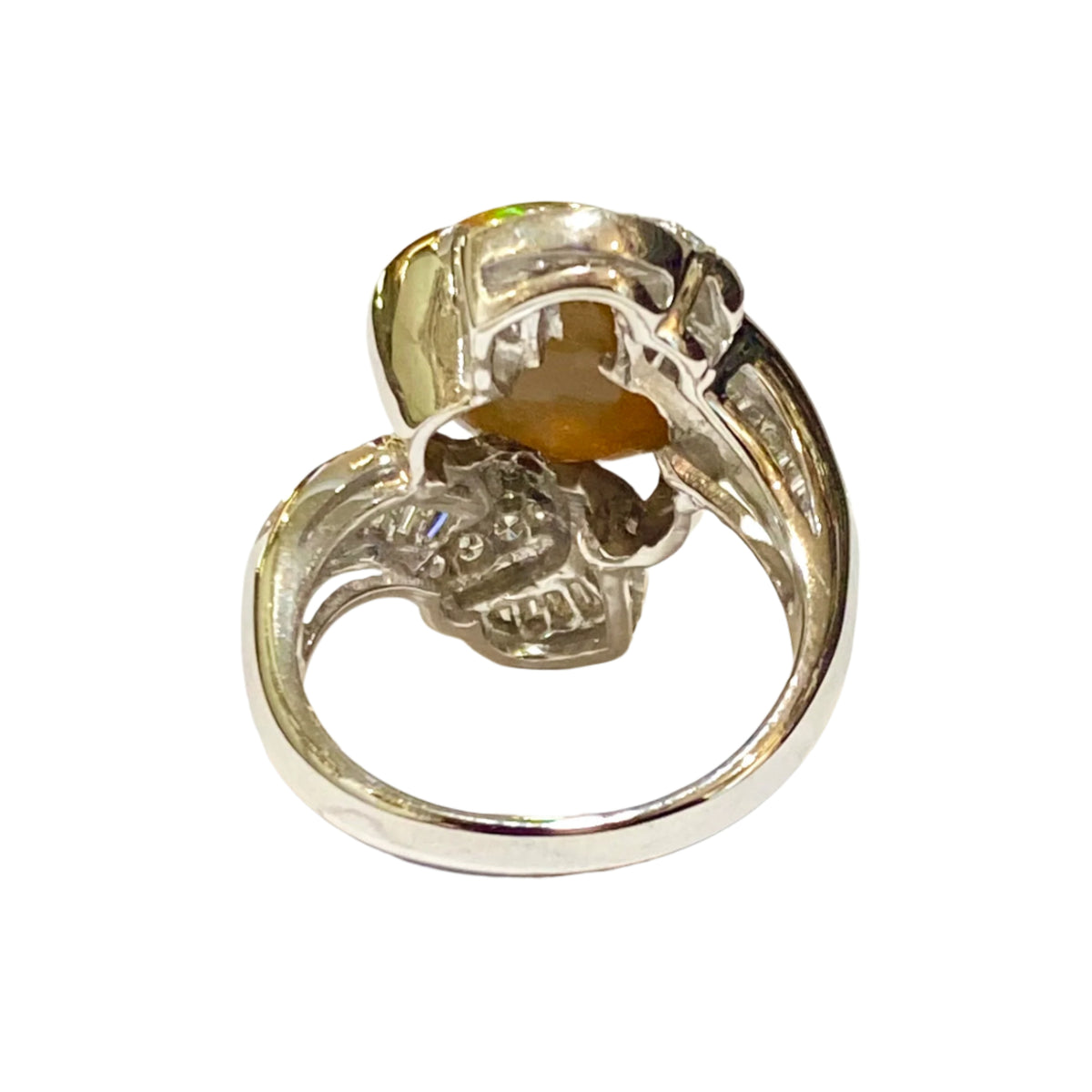 18ct White Gold 6.85ct Ethiopian Opal and Diamond Ring