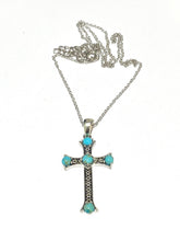 Sterling Silver Turquoise Cross Pendant
