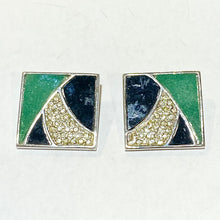 Sterling Silver Enamel Clip On Earrings