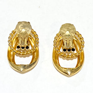 Gold Plated Elaborate Twist Clip On Earrings