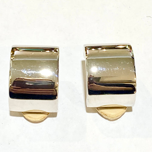 Costume Silver Rectangular Clip On Earrings