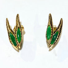 Costume Green Glass Clip On Earrings