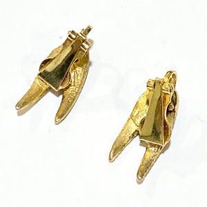 Costume Green Glass Clip On Earrings