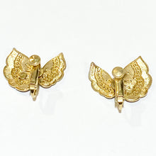 Black Enamel and Crystal Butterfly Clip On Earrings