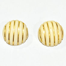 Cream and Gold Costume Earrings