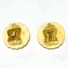 Cream and Gold Costume Earrings
