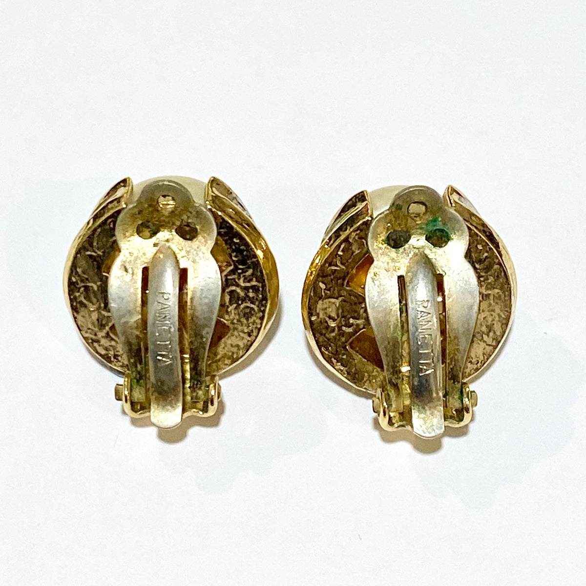 ‘PANETTA’ Faux Pearl and Crystal Clip On Earrings