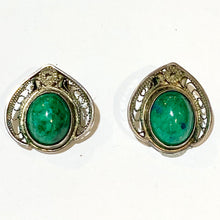 Vintage Sterling Silver Filligree Clip On Earrings