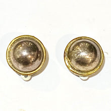 Vintage Sterling Silver Round Clip On Earrings