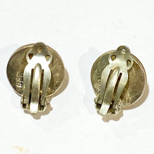 Vintage Sterling Silver Round Clip On Earrings