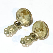 Vintage Sterling Silver Round Clip On Earrings