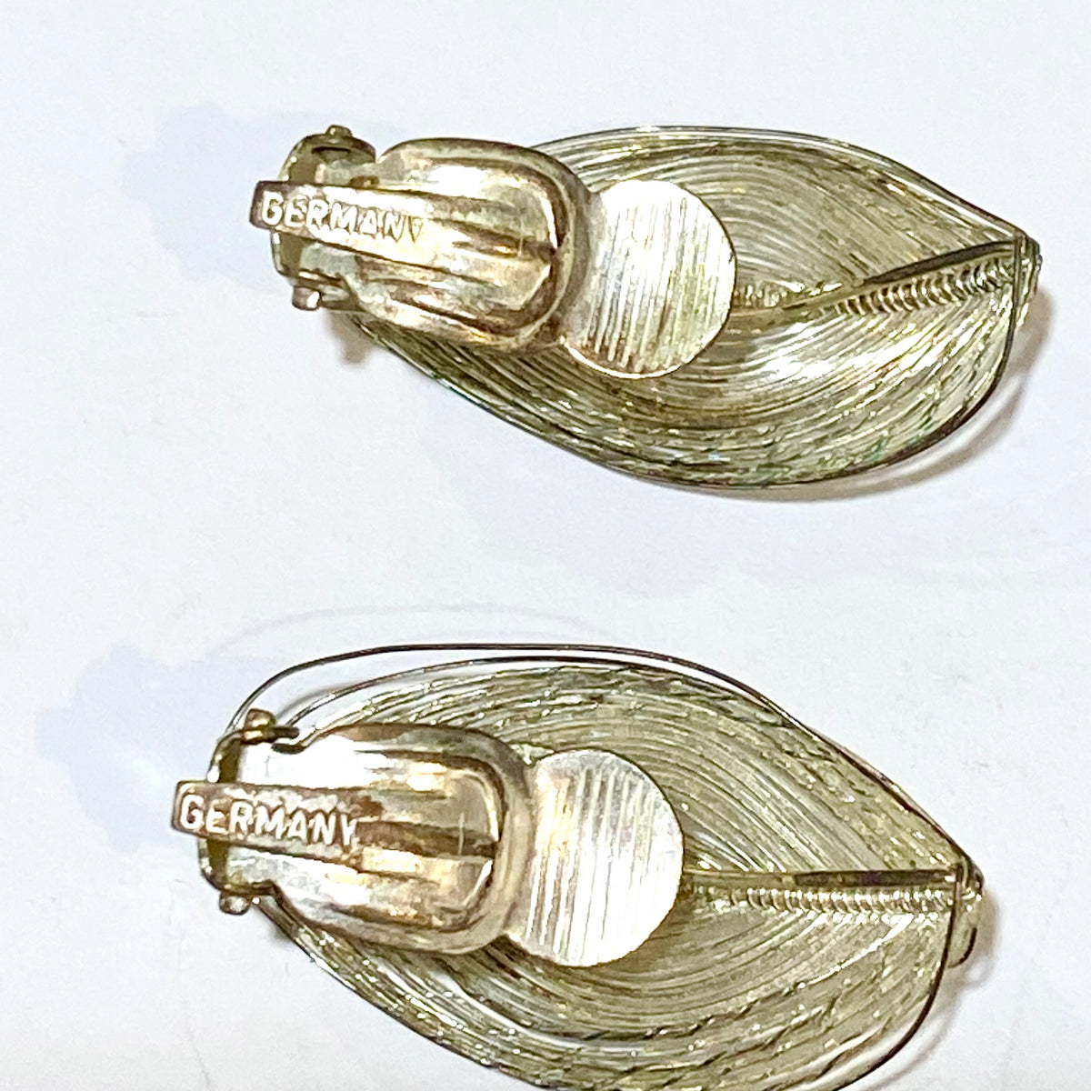 Vintage Wired German Clip On Earrings
