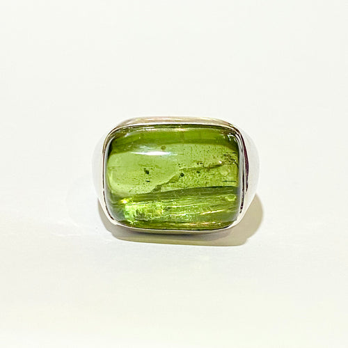 9ct White Gold 18.29ct Green Tourmaline Ring